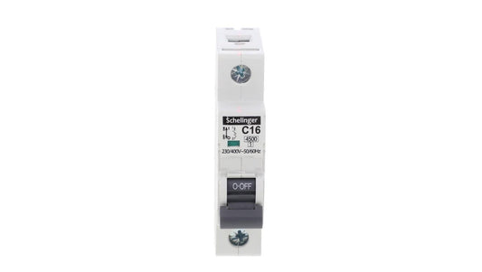 Wyłącznik nadprądowy 1P C 16A 4,5kA AC SCHELINGER A02-G7-1P-C16
