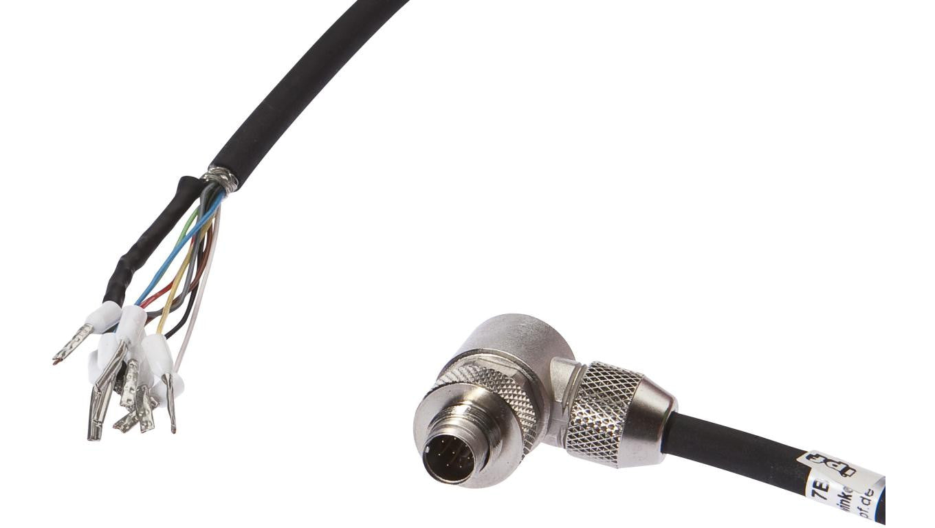 Kabel połączeniowy, 2 m, wtyczka M9 8-stykowa kątowa, wolny koniec kabla, PUR (poliuretan), 125 V, IP67 VK207B41