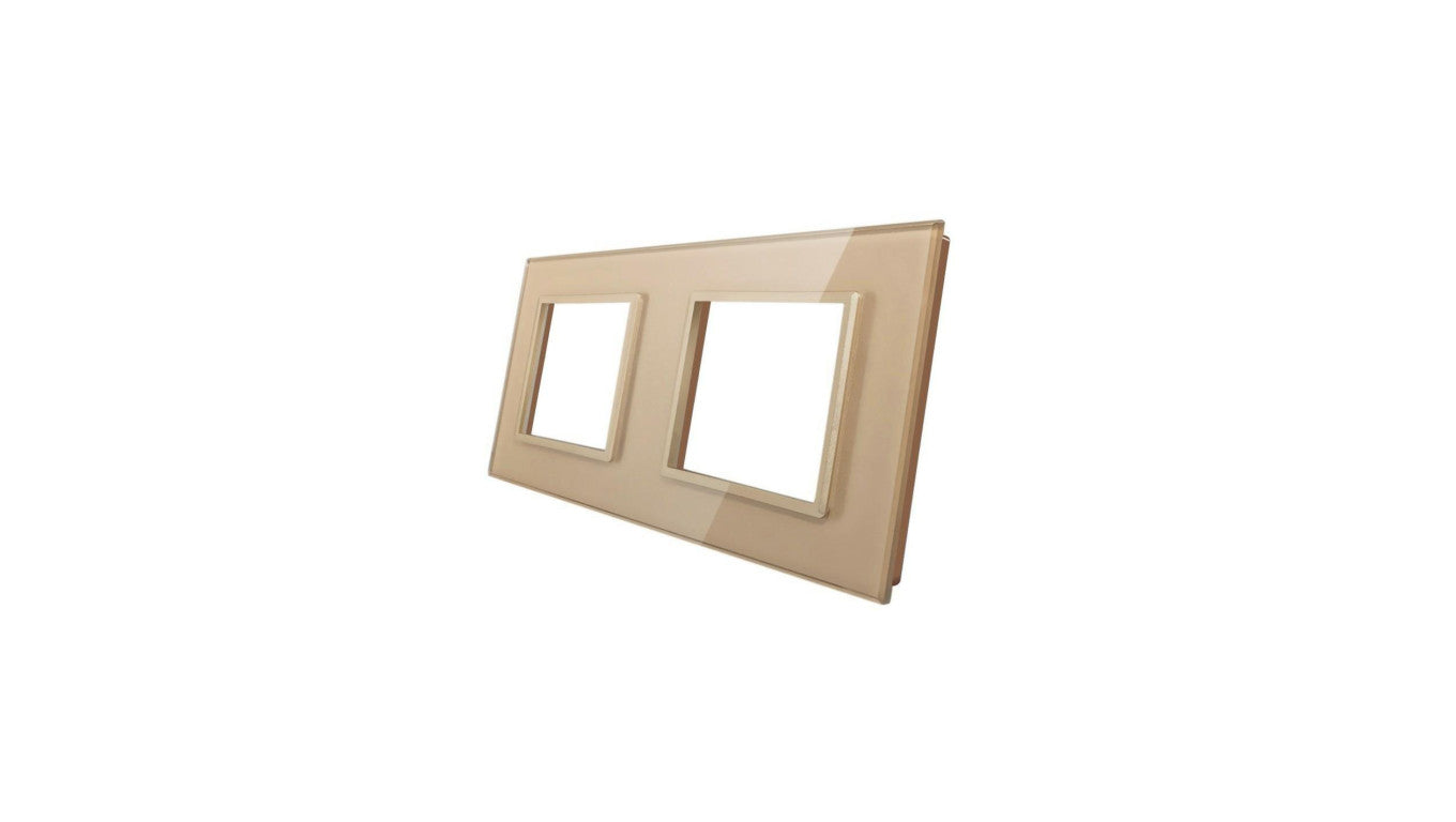 Livolo PODWÓJNA SZAMPAŃSKA METALIZOWANA RAMKA SZKLANA 150 x 80mm GPF-2-63