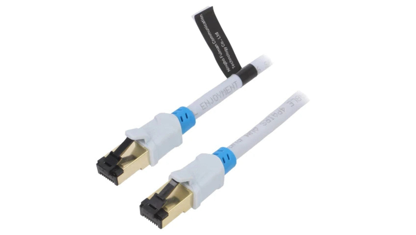 Patch cord S/FTP 6 OFC PVC szary 5m RJ45 wtyk,z obu stron VAP-A06-S500