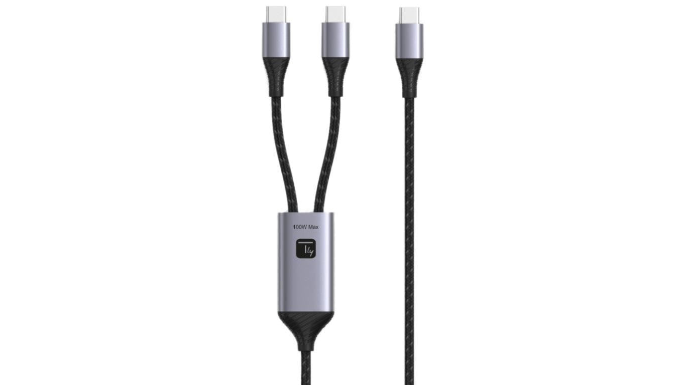 Kabel USB-C 100W PD QC PPS podwójny 2x USB-C do ładowania ICOC MU2C-2C100W /1.5 m/
