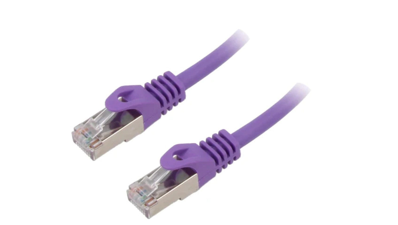 Patch cord S/FTP 6a drut Cu LSZH fioletowy 10m 27AWG PP6A-LSZHCU-V-10M