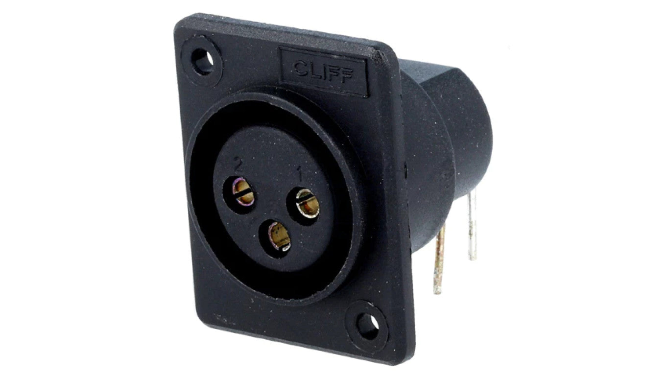 Gniazdo XLR żeńskie -PIN 3 kątowe 90 na panel przykręcany XACF-PC () CP300151
