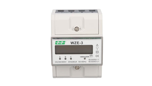Trójfazowy licznik zużycia energii bezpośredni 80A, zgodność z MID WZE-3