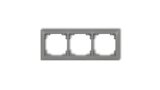 DECO Ramka uniwersalna potrójna z tworzywa DECO Soft szary mat 27DRSO-3