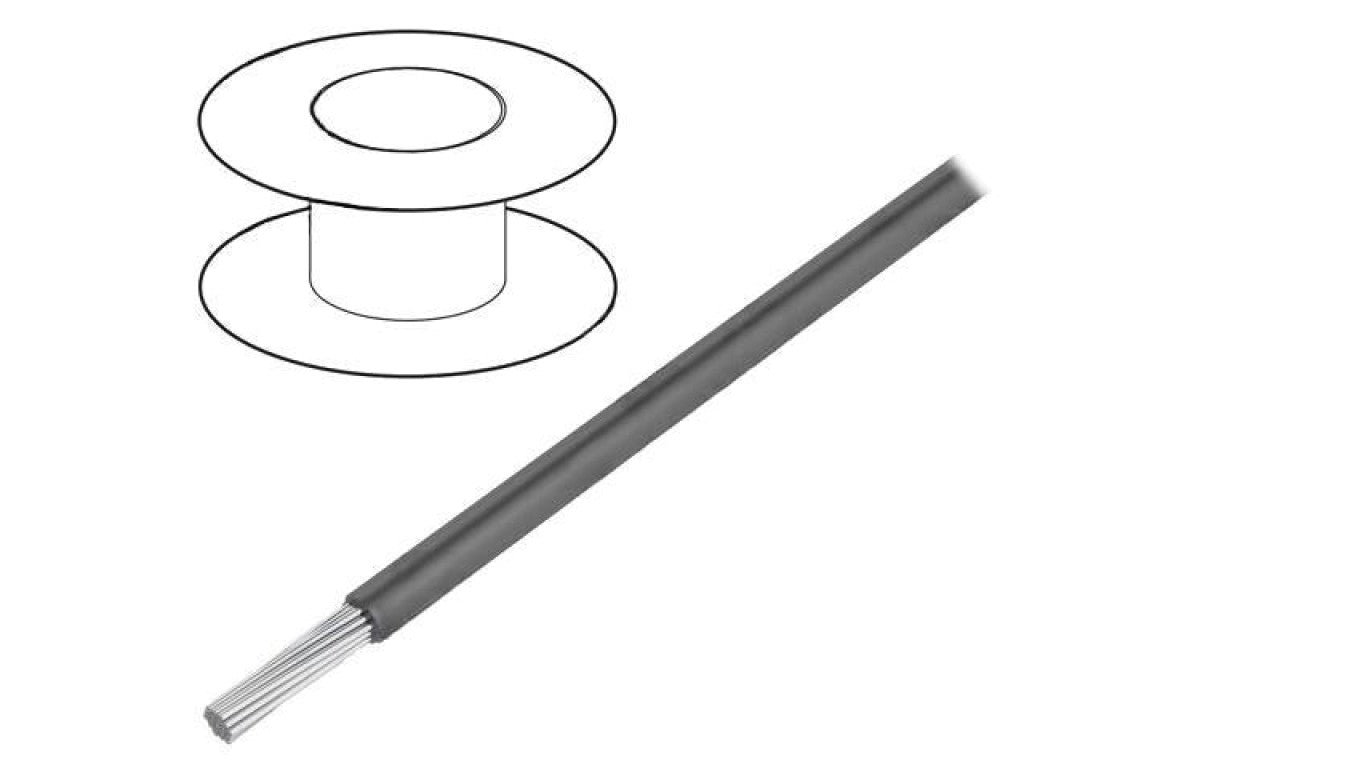 Przewód HookUp Wire linka Cu 20AWG PVC ciemnoszary 300V 30,5m 3053 SL005