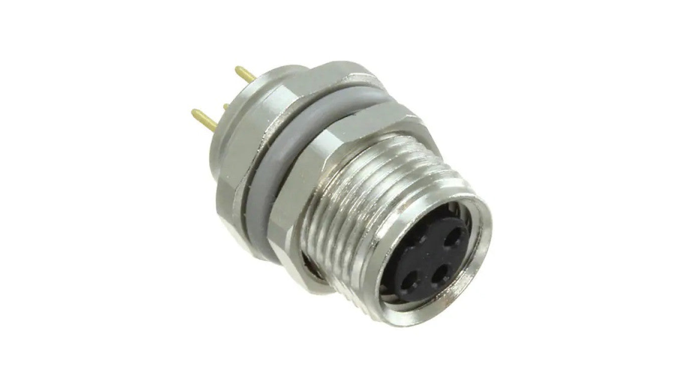 Złącze okrągłe M8 męskie proste montaż THT 3-PIN 60V T4041017031-000