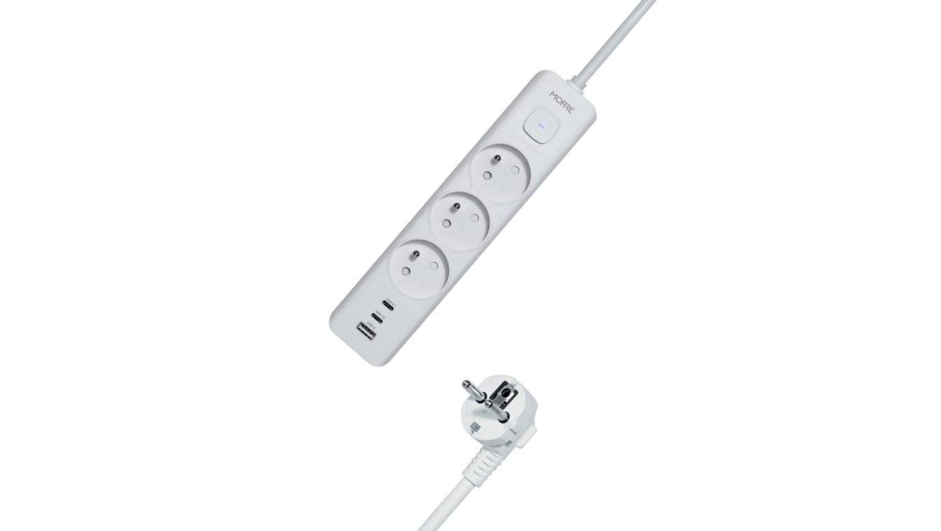 Listwa zasilająca MORRE M405 – 3 gniazda, USB-A 12W, 2x USB-C 12W, 1,5 m
