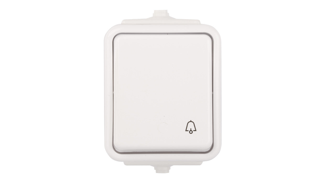 Cedar Przycisk hermetyczny IP44 dzwonek 10A biały WNt-101C WNT101C01