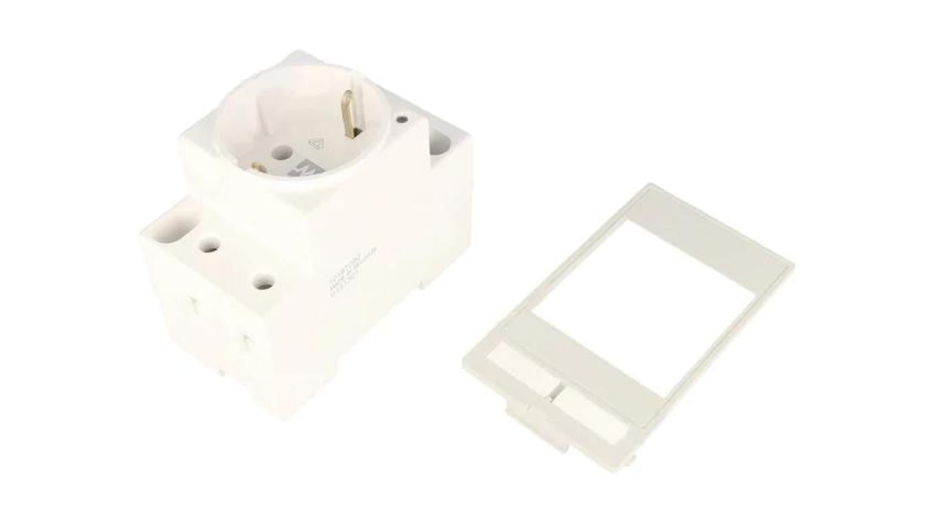 Gniazdo typu E 250VAC 16A na panel, złącze widełkowe 6mm IP20 4000-68000-0010000