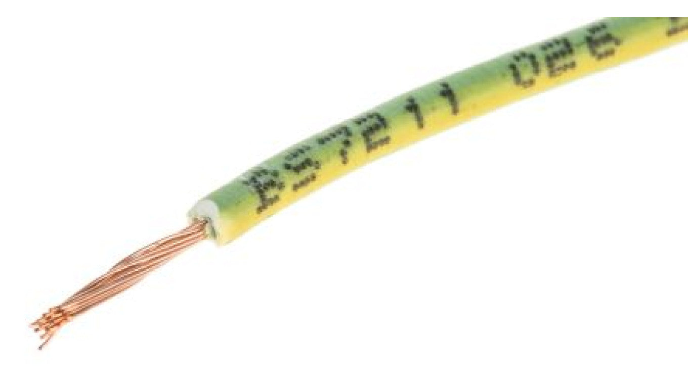Przewód jednożyłowy linkowy, 2491B, 0,75 mm², 24/0,2 mm, 18 AWG, Bezhalogenowe, 500 V, Zielony/Żółty, dł. 100m, RS PRO