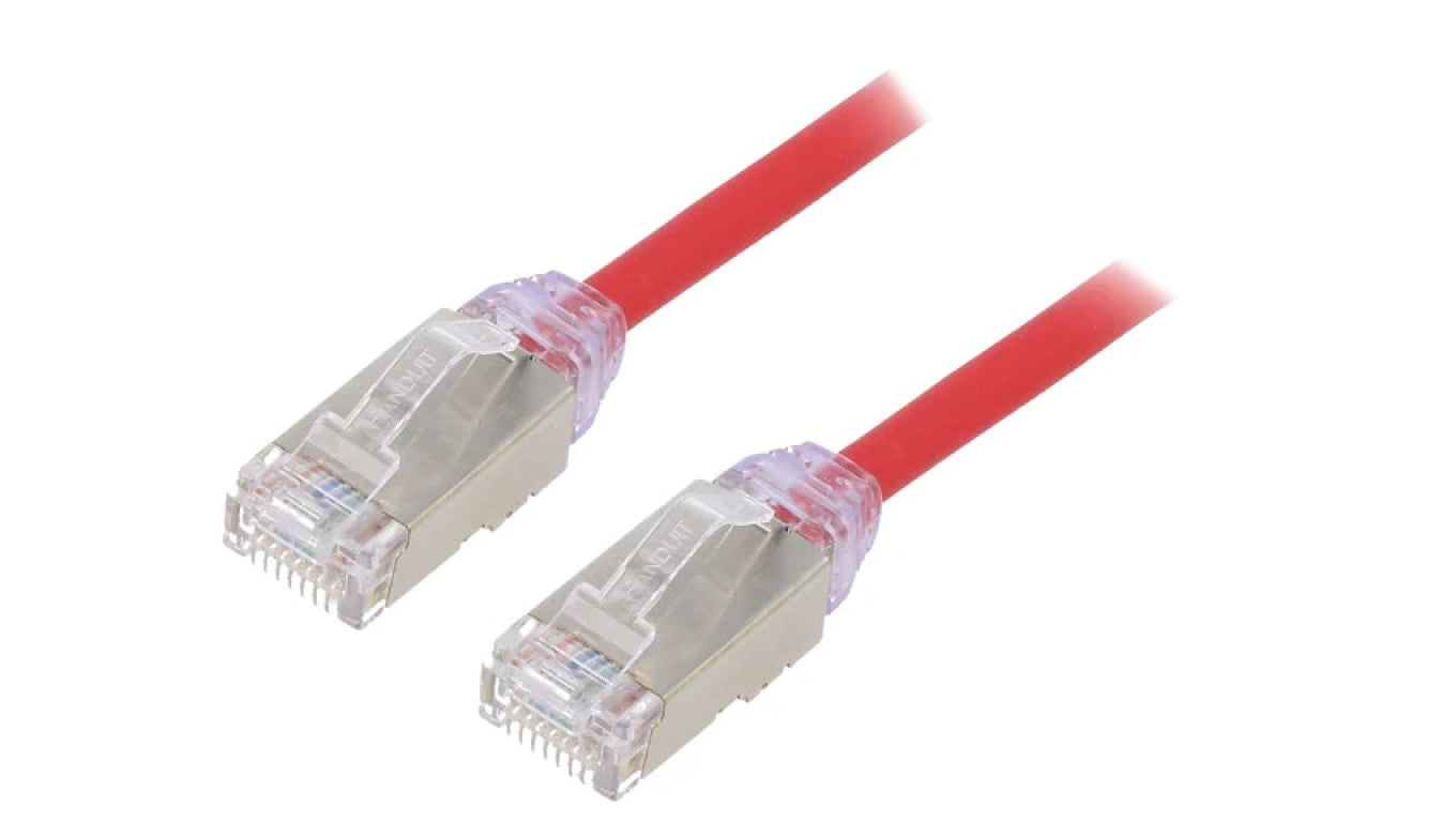 Patch cord F/UTP,TX6A-28™ 6a drut Cu LSZH czerwony 3m 28AWG STP28X3MRD