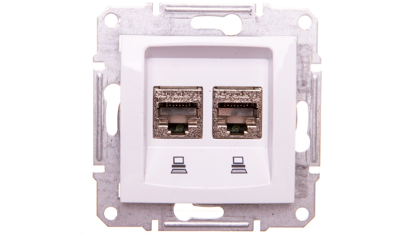 Sedna Gniazdo biały podwójne komp RJ45 kat.5e ekran SDN4600121