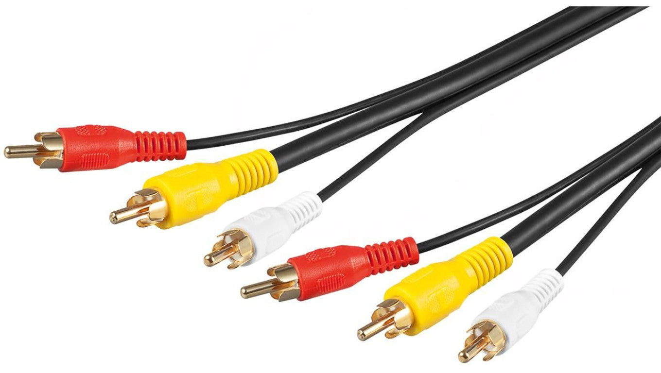 Kabel przyłączeniowy Composite Audio Video, 3 x cinch z przewodem wideo RG59 - Długość kabla 5 m