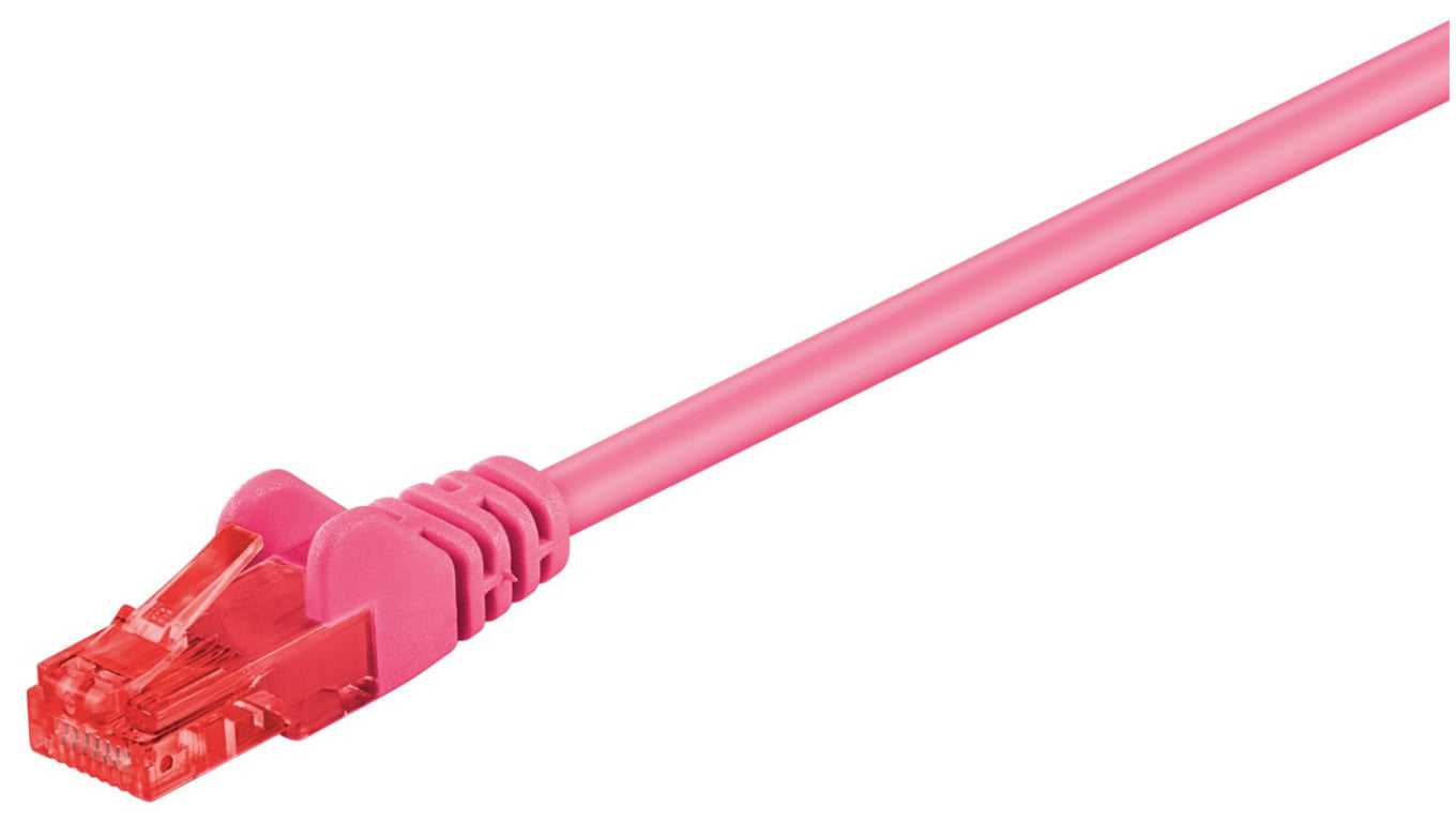 CAT 6Kabel łączący, U/UTP, Purpurowy - Długość kabla 0.25 m
