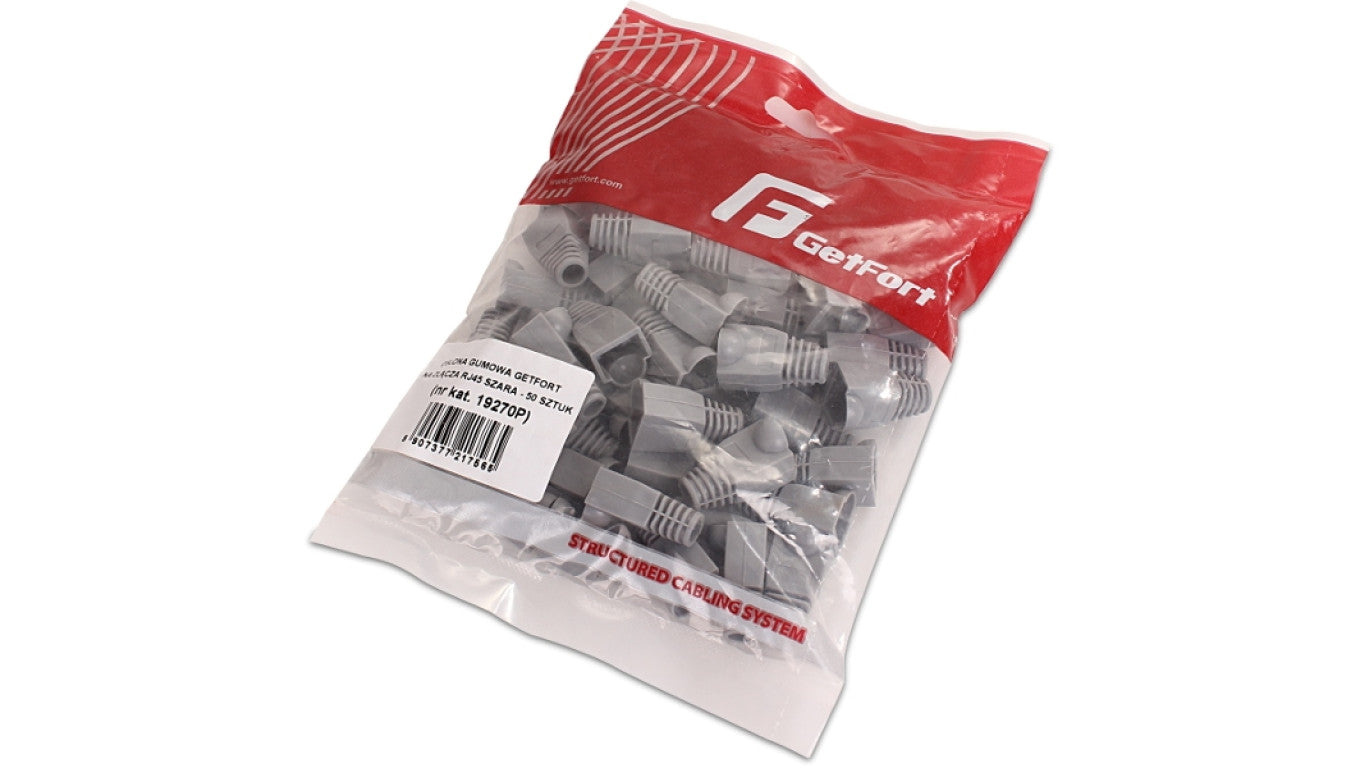 Osłona gumowa na złącza RJ45, szara, 50 szt. (GF-OS-RJ45-50) GETFORT