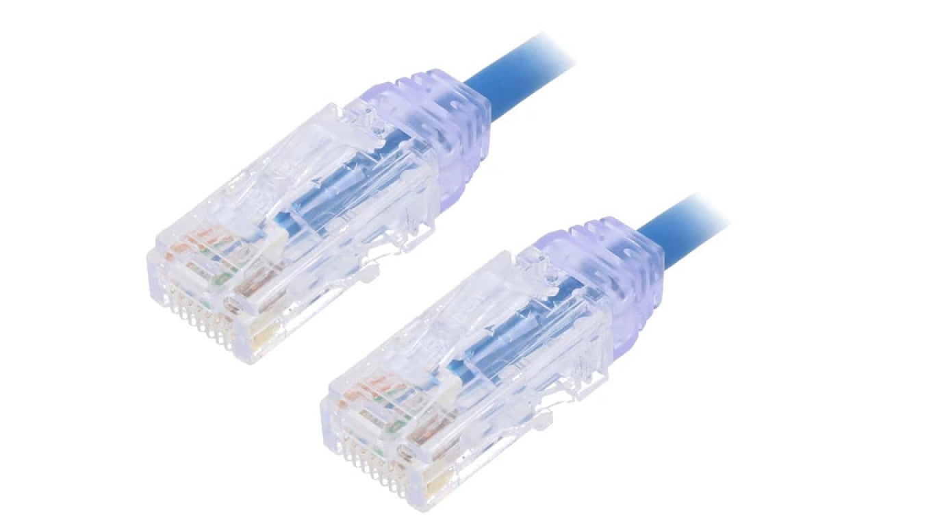 Patch cord TX6A-28™,U/UTP 6a drut Cu LSZH niebieski 0,5m UTP28X0.5MBU