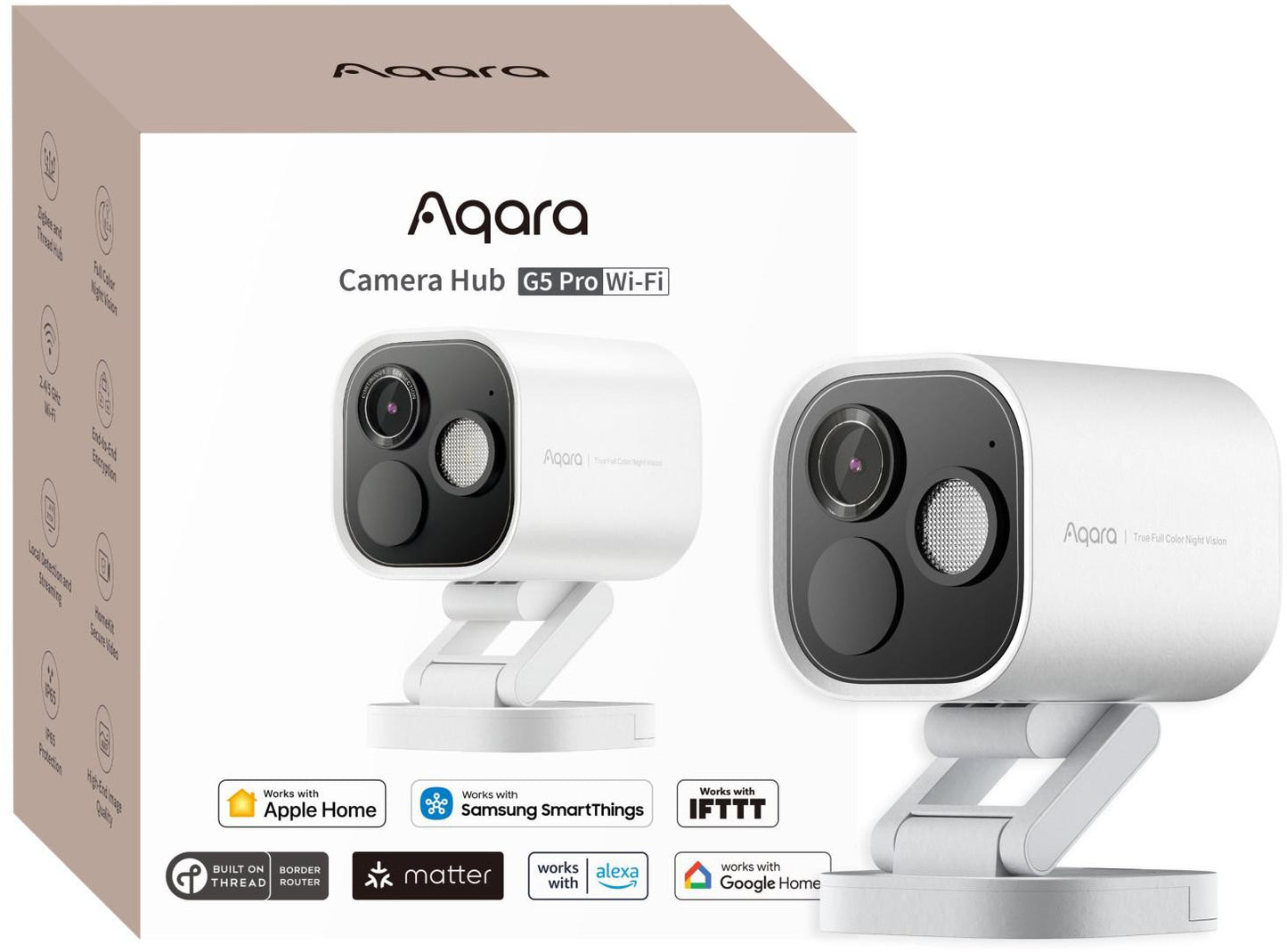Aqara Camera Hub G5 Pro Wi-Fi Biała | Kamera IP | 1520p, Zigbee, CH-C07DW