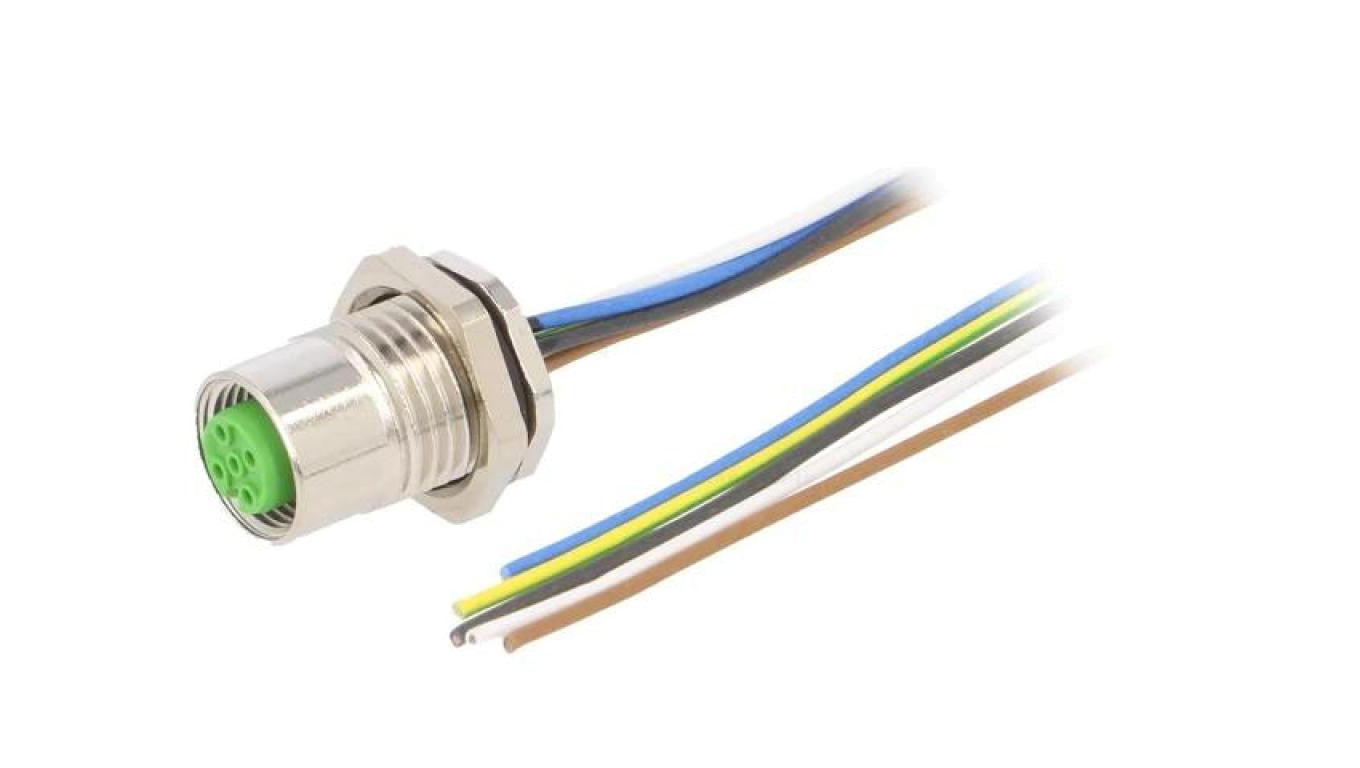 Gniazdo proste M12, P5 z przwodem o długości 1m, PUR 7000-13565-9750100