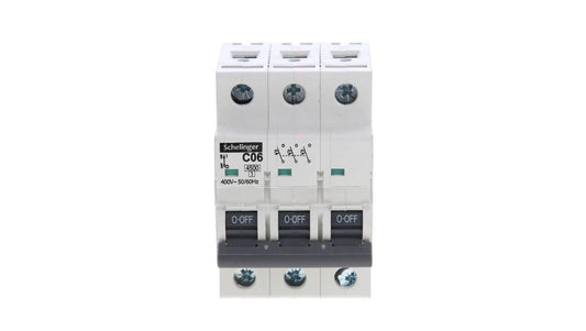 Wyłącznik nadprądowy 3P C 06A 4,5kA AC SCHELINGER A02-G7-3P-C06