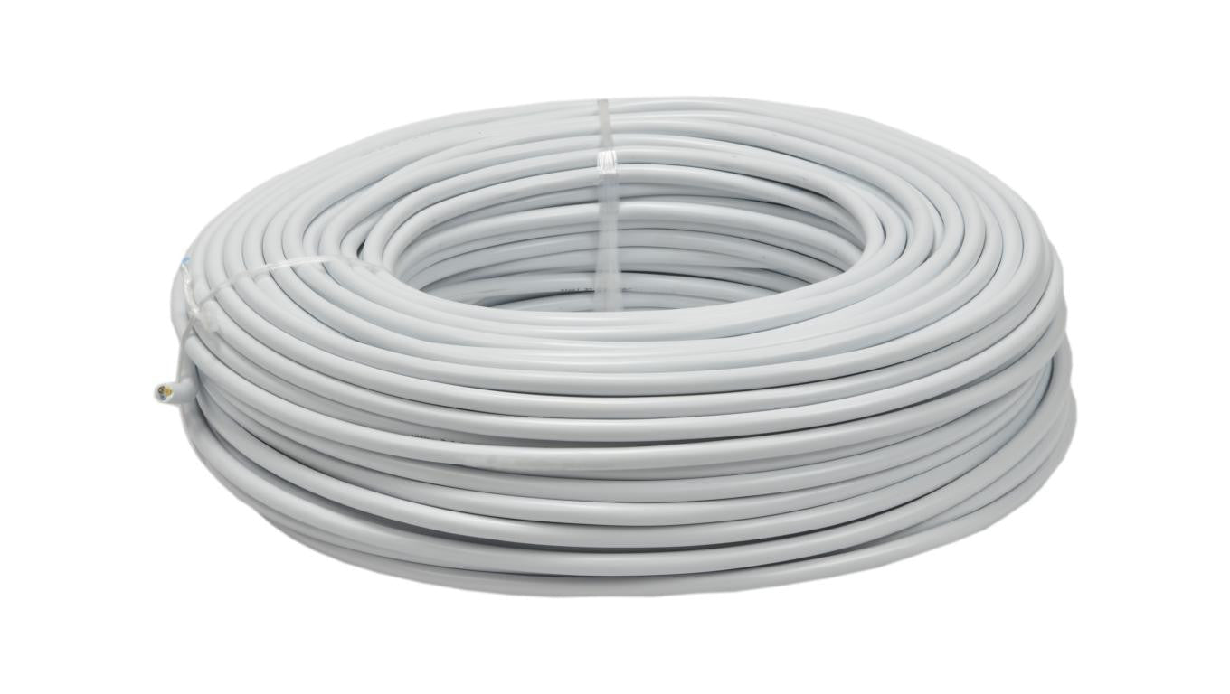 Kabel warsztatowy OWY / H05VV-F 2x0,75mm2 biały 300/500V giętki linka Elektrokabel /100m/