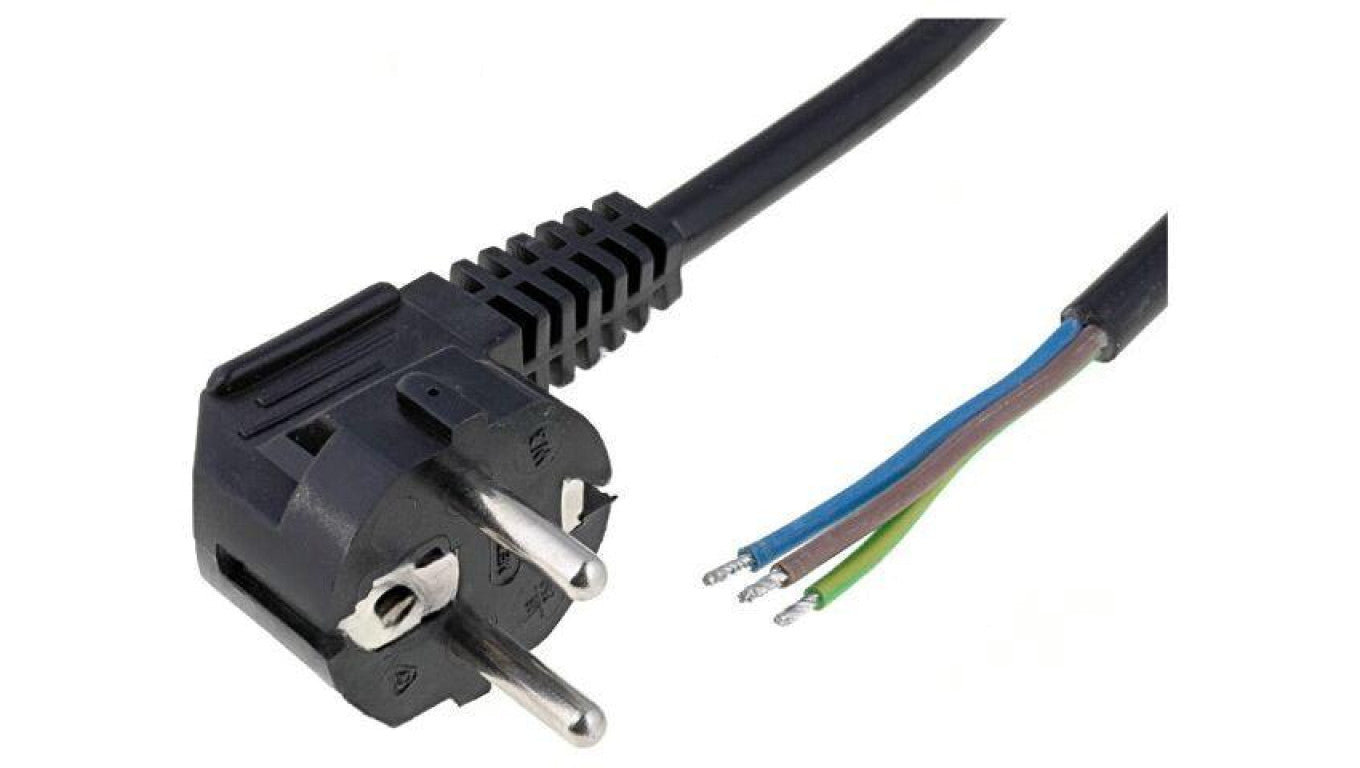 Kabel: 3x1,5mm2, CEE 7/7 (E/F) wtyk kątowy, 4m LT322 H05VV-F 3X1.5 4.0M BLK