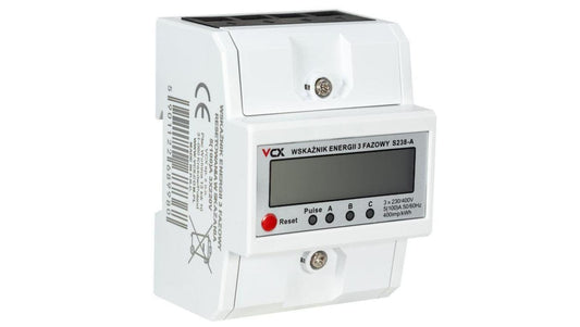 Miernik energii elektrycznej S-238-A 3-fazowy 230V, 100A z funkcją resetu