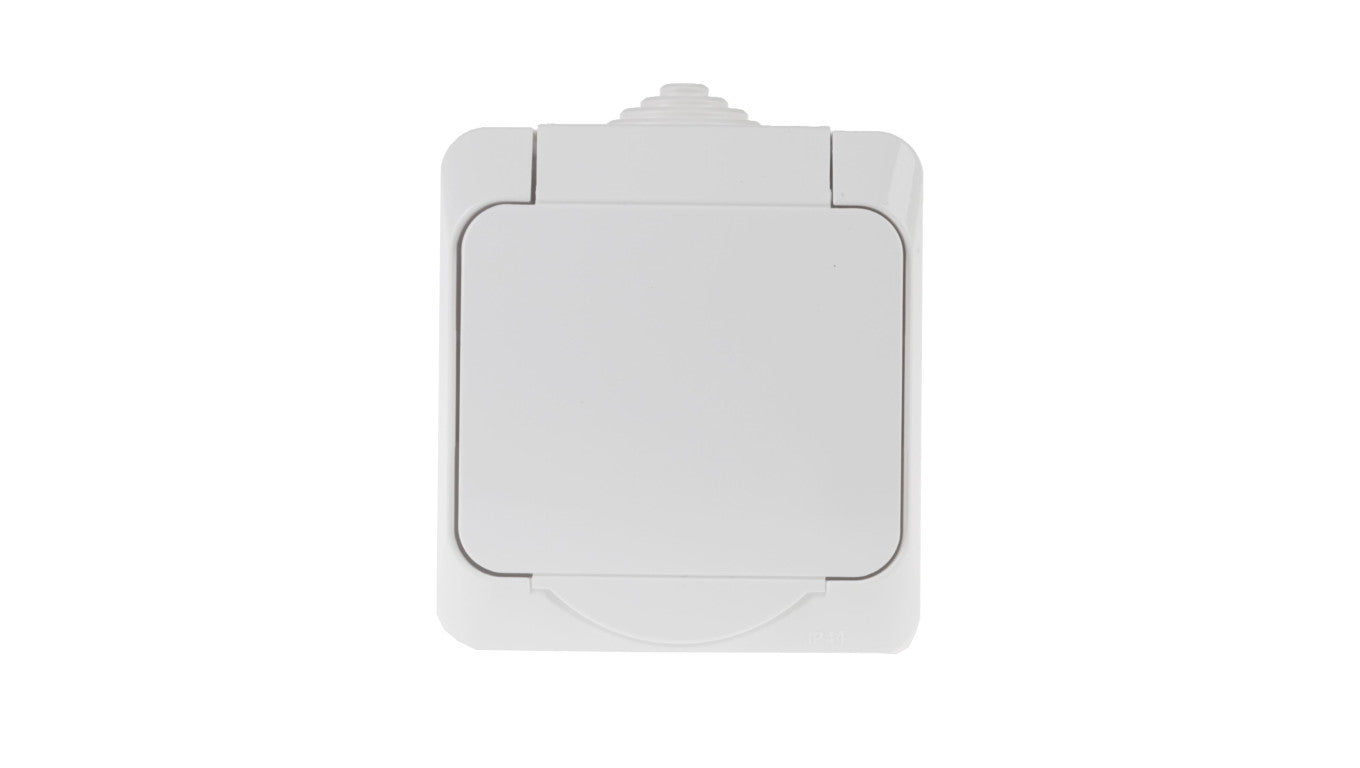 Cedar Plus Gniazdo pojedyncze biały z/u 16A IP44 WDE000540