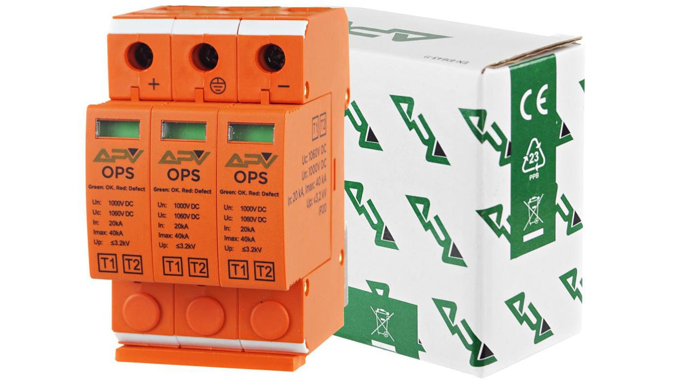 Ogranicznik przepięć PV T1+T2 3P 1000V DC 20kA APV-OPS-3P-T1+T2