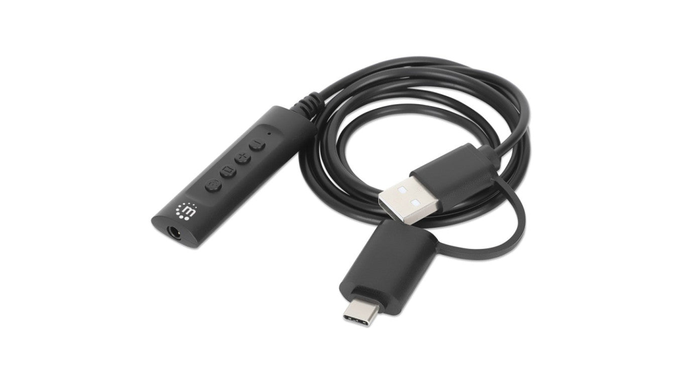 Adapter karta dźwiękowa USB-C/USB-A na Jack 3,5mm TRRS M/F 153560 /1m/
