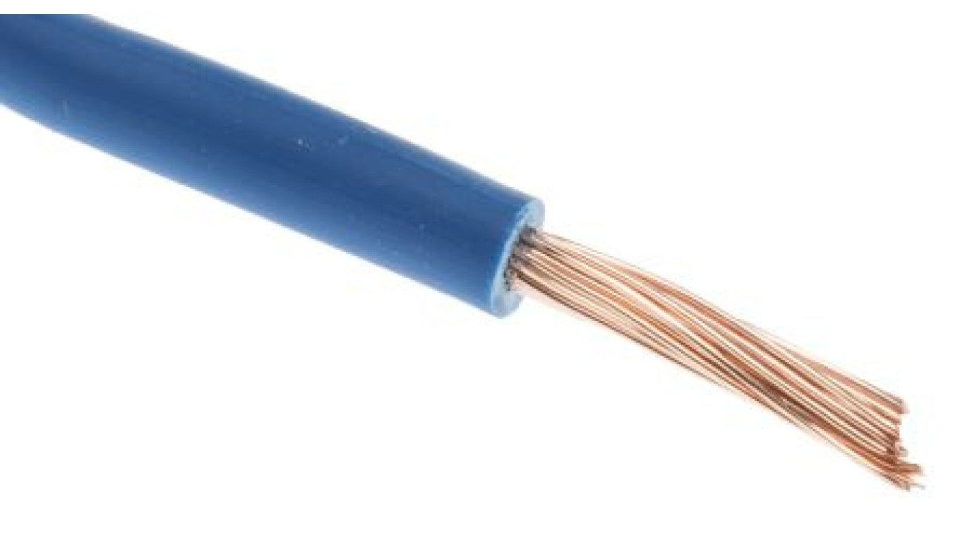 Przewód jednożyłowy linkowy, Przewód do urządzeń, 1,5 mm², 18 AWG, Poliolefina usieciowana EI5, 750 V, Niebieski, dł.
