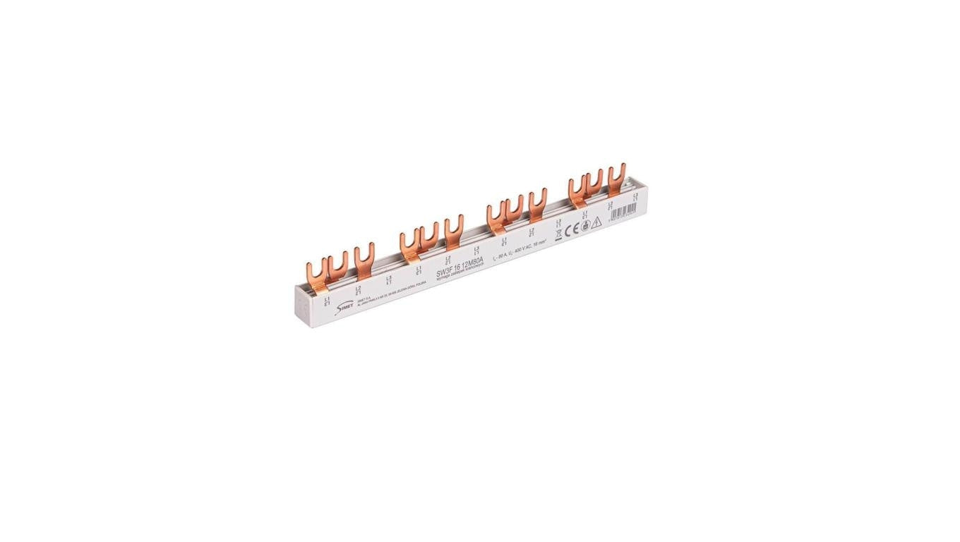 Szyna prądowa łączeniowa - widełkowa 3-fazowa 80A 12 modułów 16 mm² 81994006