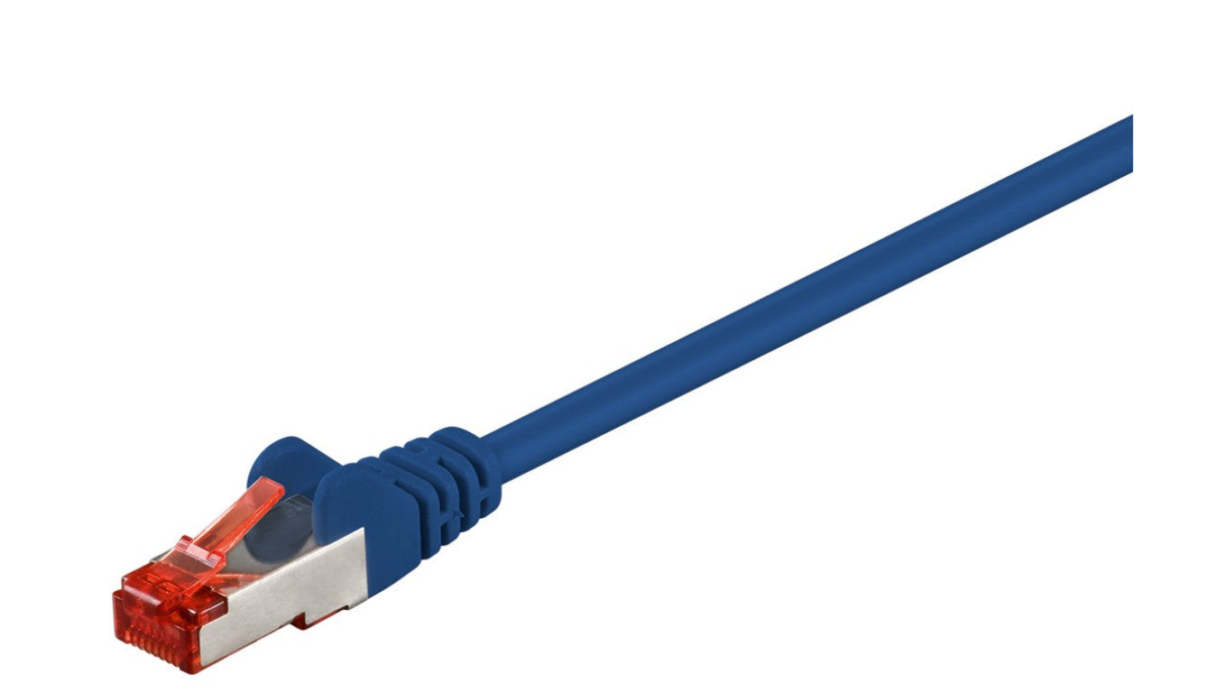 CAT 6 Kabel łączący, S/FTP (PiMF), Niebieski - Długość kabla 3 m