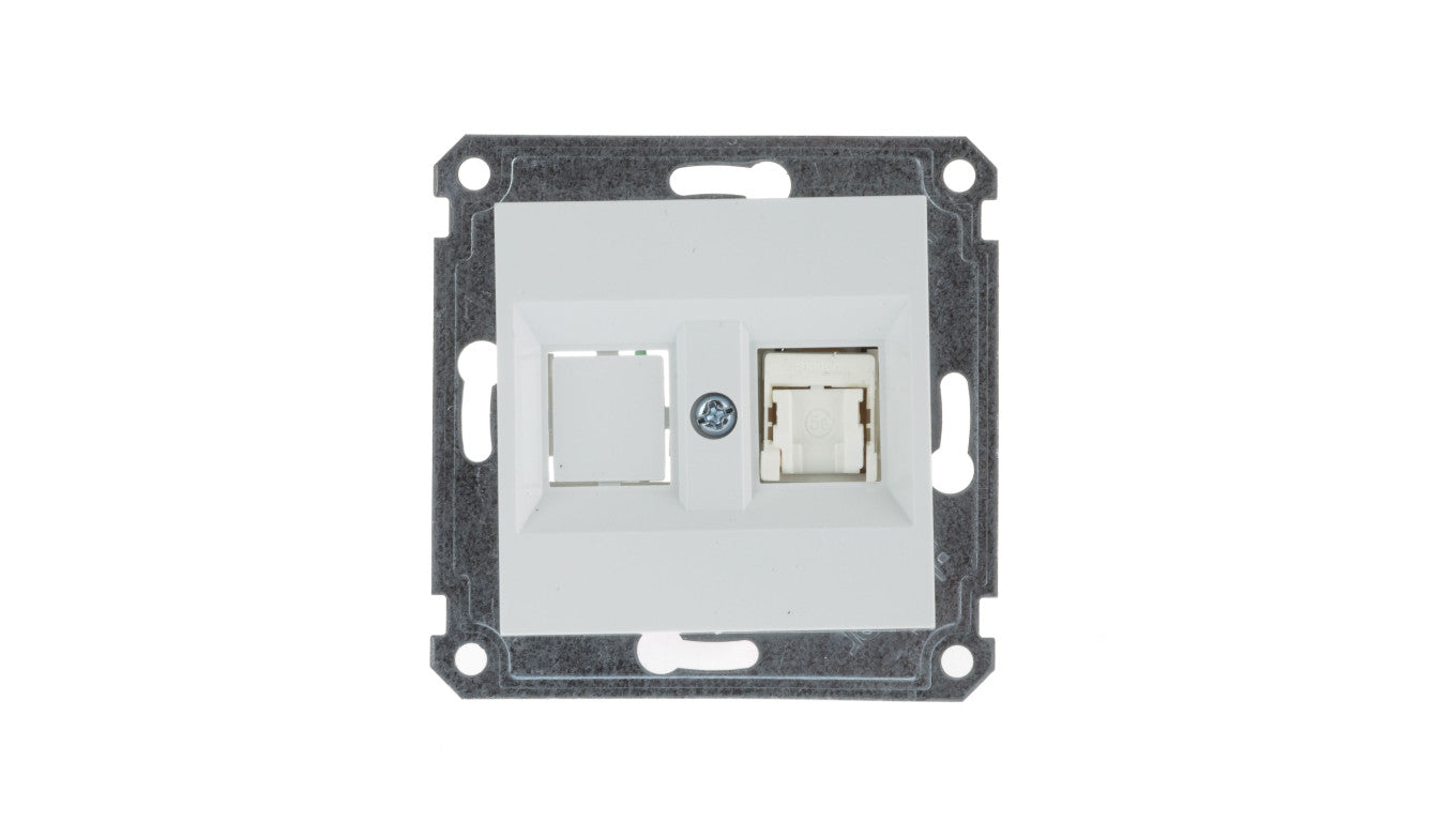 Lumina Gniazdo komputerowe pojedyncze RJ45 Cat.5e UTP białe WL2110