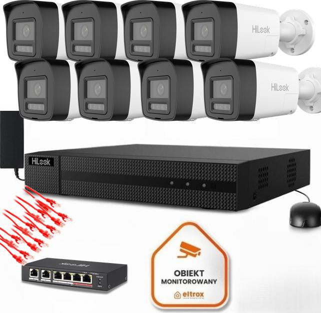 Zestaw do monitoringu Hilook 8 kamery IP IPCAM-B8-30DL/A