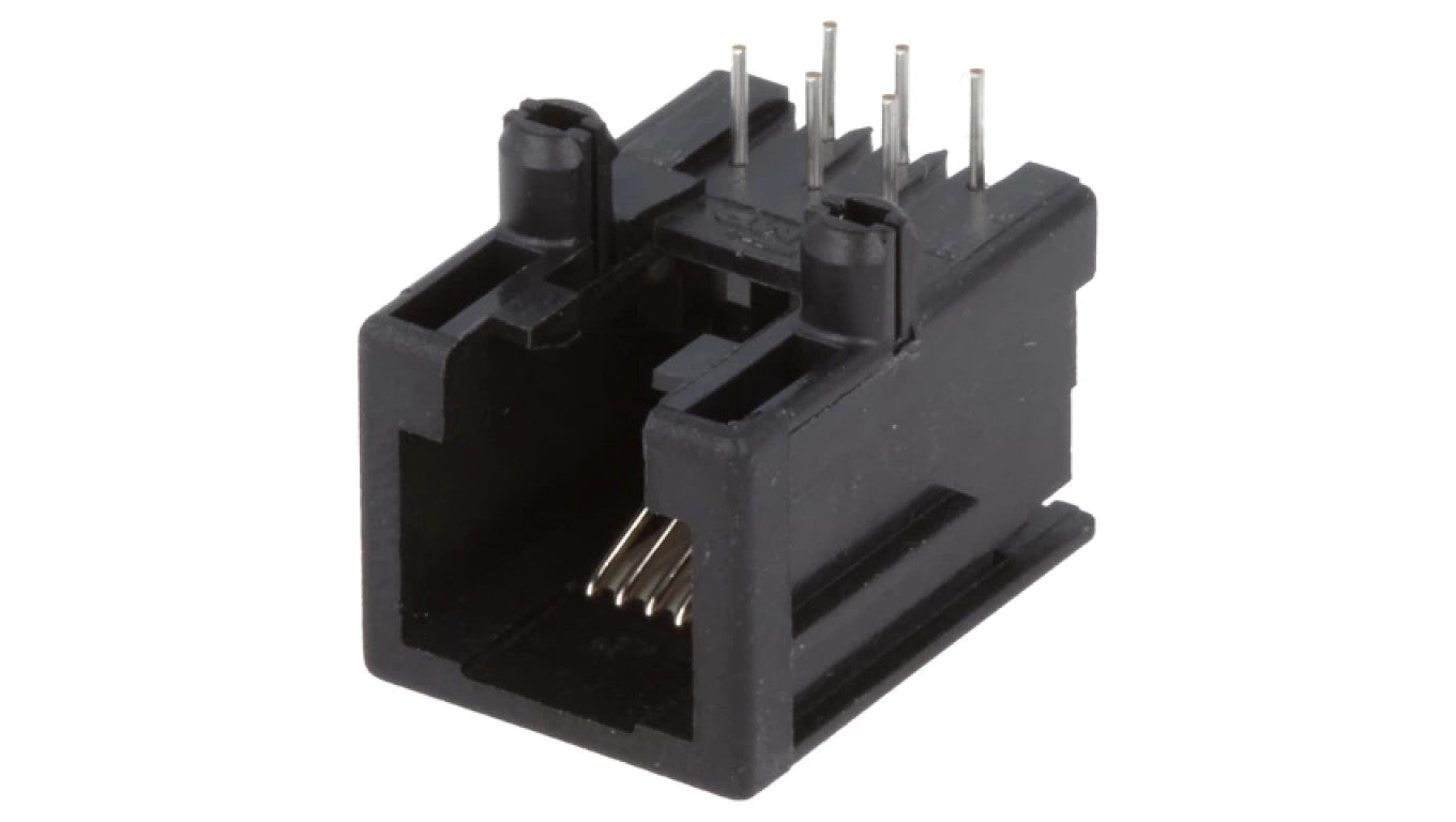 Gniazdo RJ12 6-PIN niskoprofilowe Układ 6p6c na PCB THT RJ12GLP-AMP