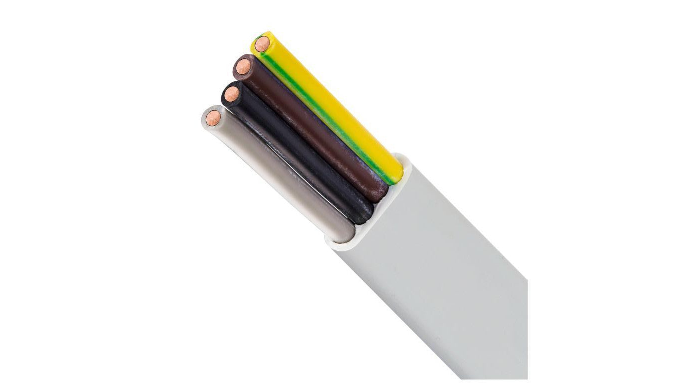 Kabel instalacyjny płaski EL-Instal HP+ HDHp 4x1,5mm2 biały 450/750V bezhalogenowy B2ca drut Eltrim /100m/