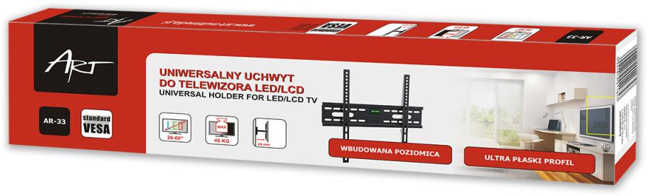 UCHWYT DO TV LCD/LED 26-60" 45KG AR-33 ART bez regulacji 2,4cm