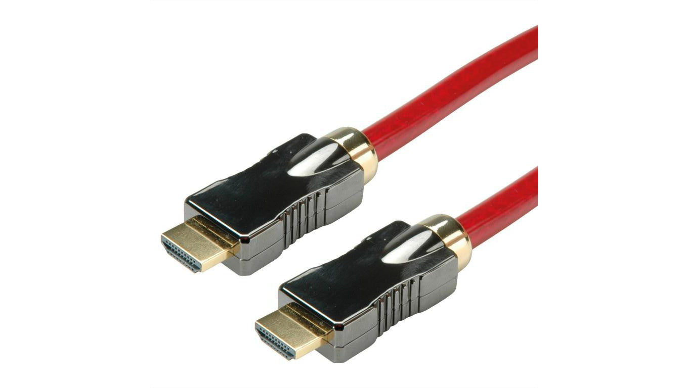 ROLINE Kabel HDMI 8K (7680 x 4320) Ultra HD z Ethernetem, M/M, czerwony, 5 m