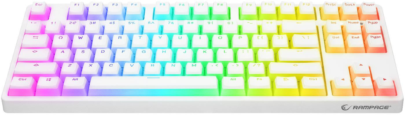 Klawiatura przewodowa Rampage TKL GHOST biały