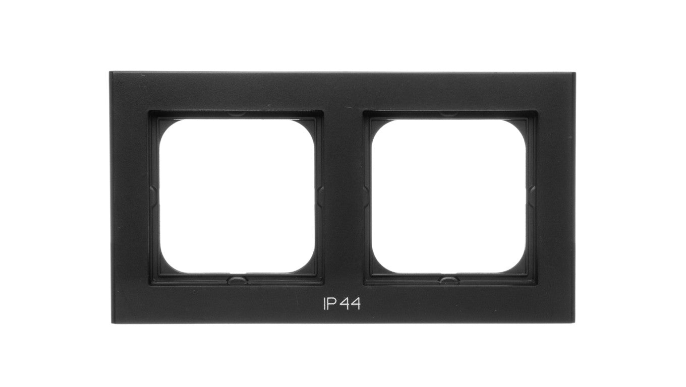 SONATA Ramka podwójna do łączników IP44 czarny metalik RH-2R/33