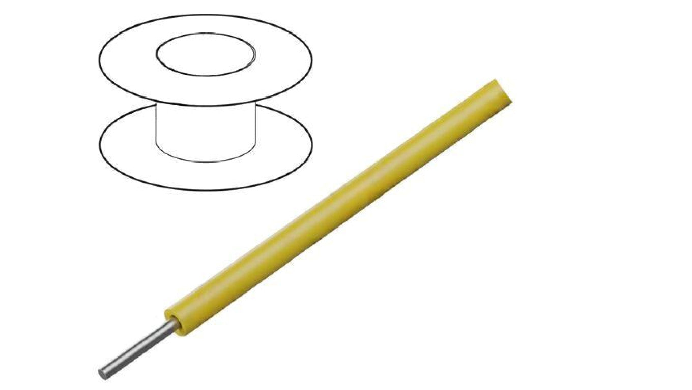 Przewód HookUp Wire d: 30AWG drut Cu PTFE żółty 250V 30,5m 2841/1 YL005