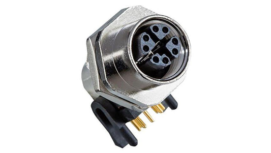 Złącze M12, żeńskie, PIN: 8, gniazdo, kątowe, ekranowane, na panel, 30 V/50 V AC, 0,5 A MSXS-08PFFR-SF7002