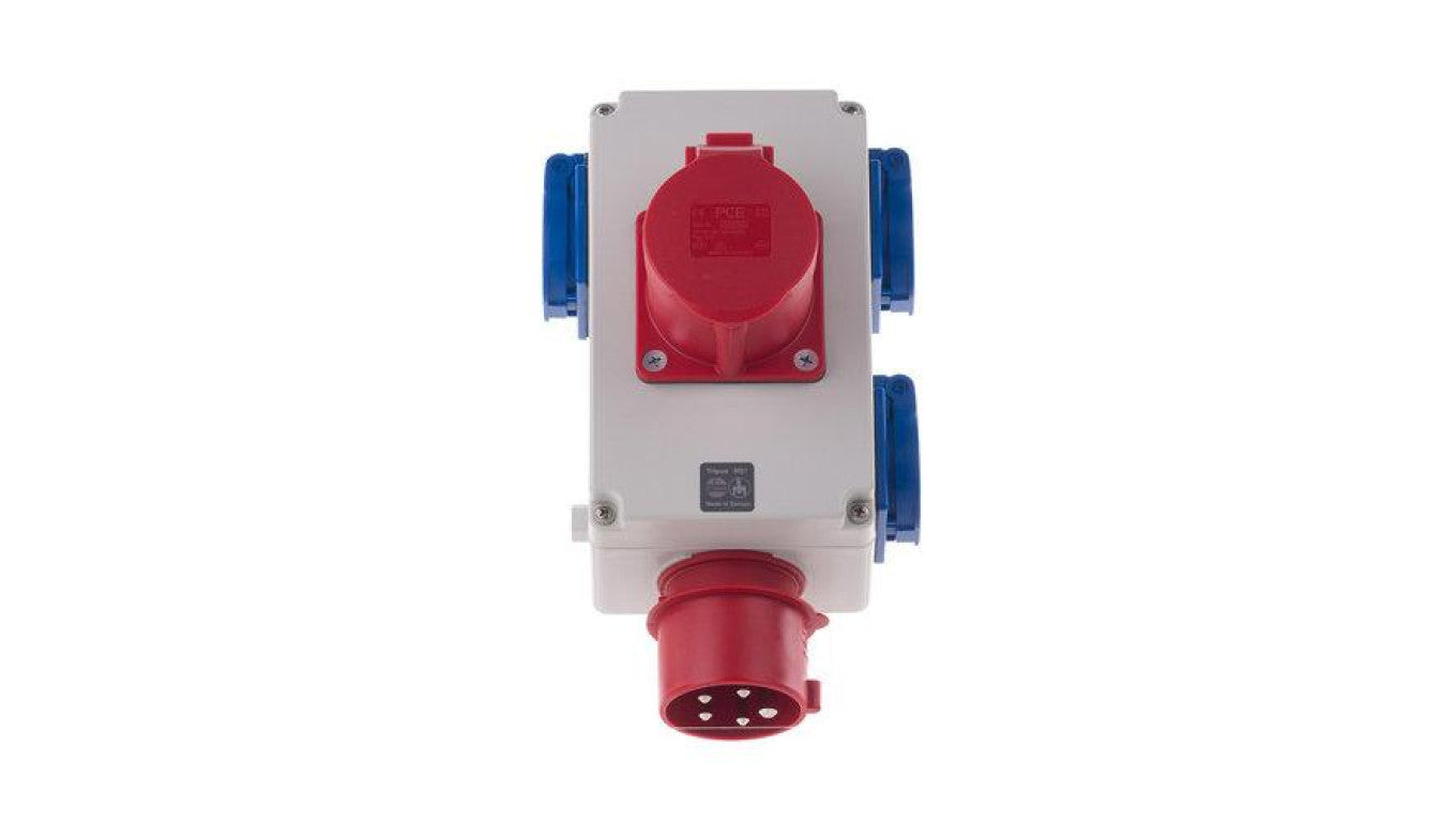 Rozdzielacz siłowy 16A/5P/400V - 3x 2P+Z + 16A/5P/400V IP44 20P3168