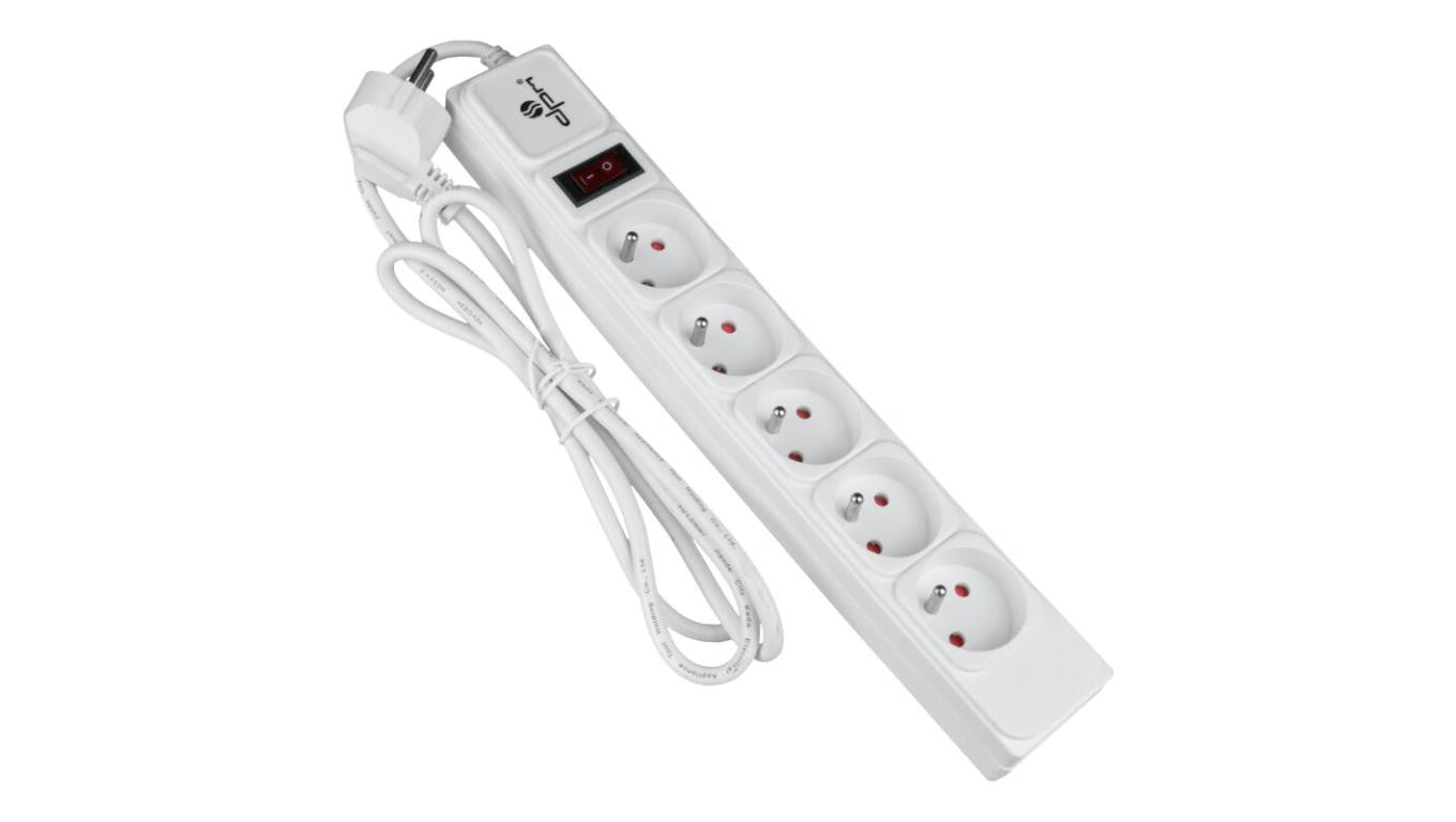 Listwa ochronna DPM z wyłącznikiem - 5 gniazd 3M biała