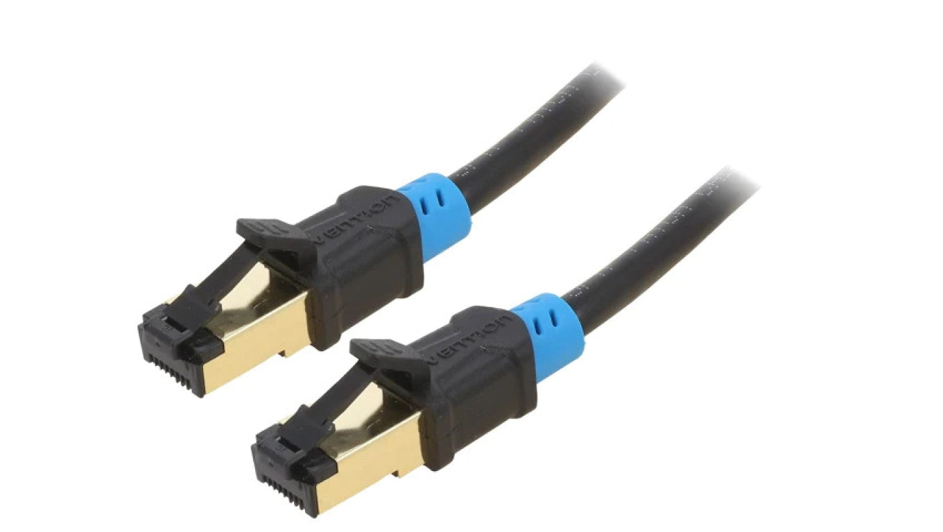 Patch cord S/FTP 6 Cu PVC czarny 15m RJ45 wtyk,z obu stron VAP-A06-B1500
