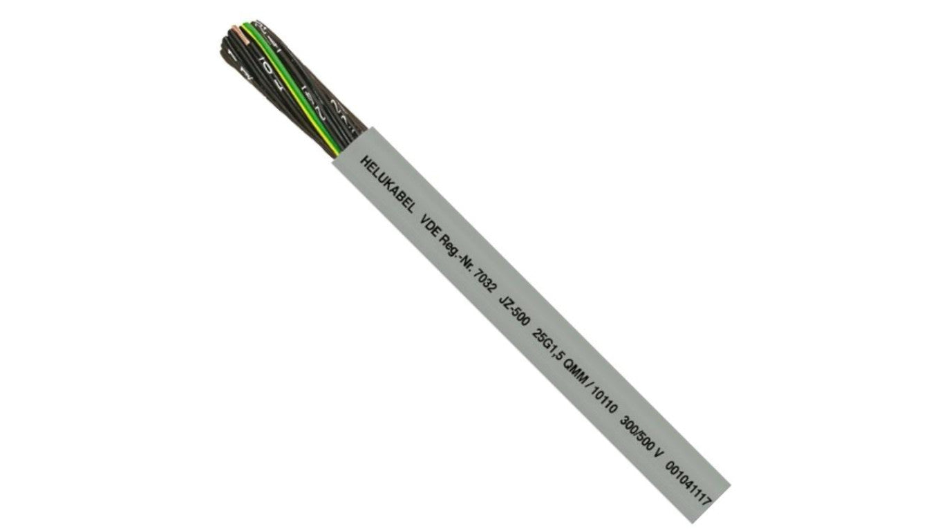 Przewód sterowniczy żyły numerowane JZ-500 3x1,5 szary Helukabel