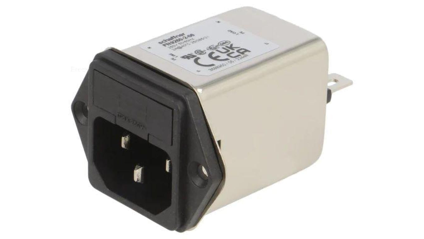 Złącze zasilające AC męskie 2A 250VAC C14 (E) 2,7mH FN9260-2-06