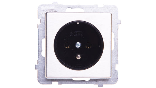 SONATA Gniazdo pojedyncze z/u stal inox GP-1RMZ/m/37