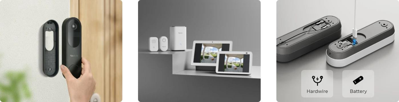 Inteligentny dzwonek Reolink D340B z baterią Wi-Fi 2K 4MP